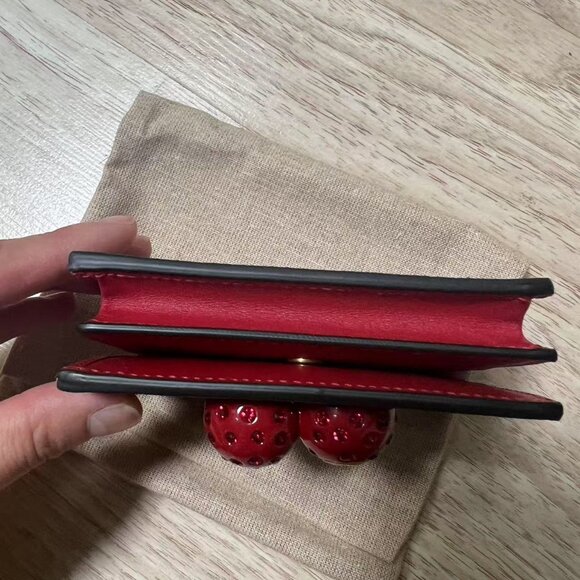 Gucci GG Supreme Embellished Cherry Printed Compact Wallet - Picture 4 of 9